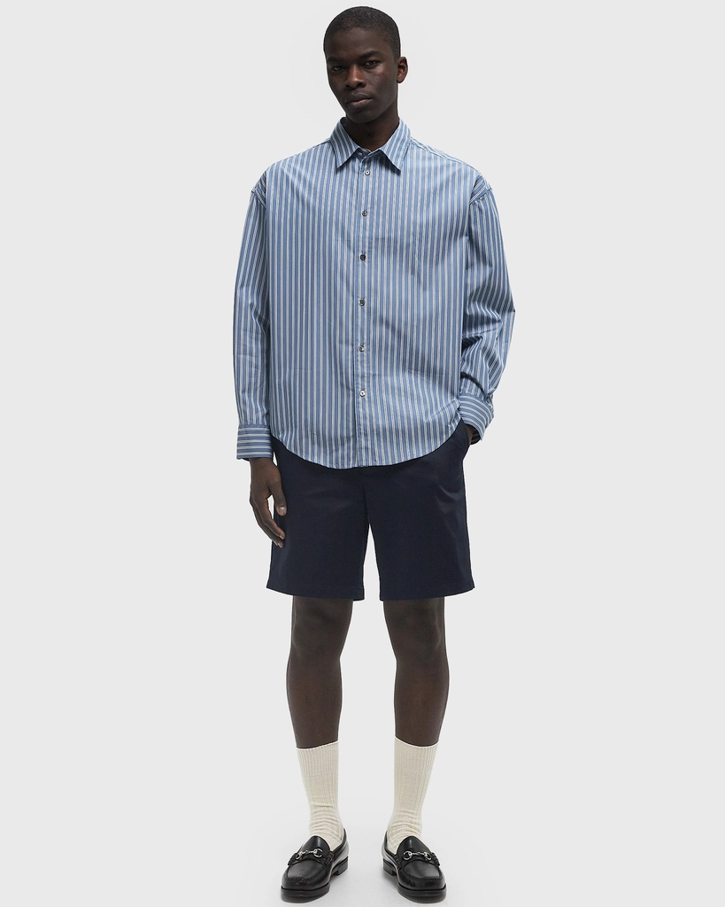 AMI Paris STRAIGHT ELASTICATED WAIST SHORTS men Casual Shorts blue in